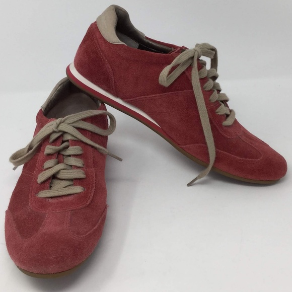 red suede tennis shoes